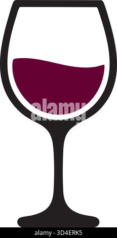 Wine glass icon with wine. Vector illustration.. Stock Vector