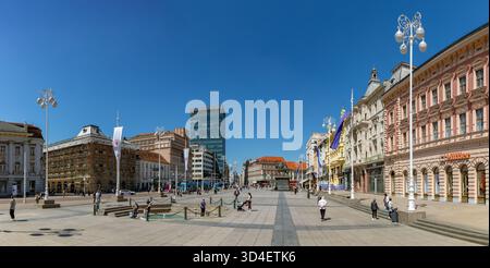 A picture of the Ban Josip Jelacic Square. Stock Photo