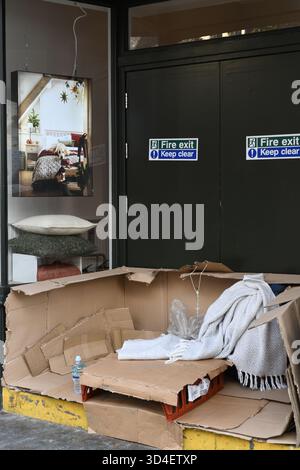 Homeless person's bed Stock Photo