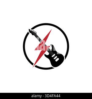 guitar concert lightning many people music Stock Vector
