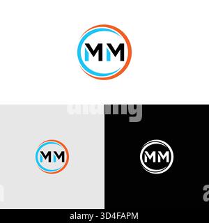 letters mm consulting business Stock Vector