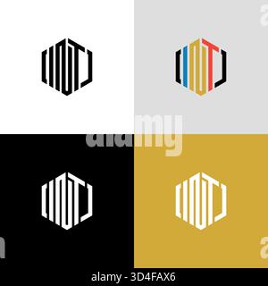 Modern INT Monogram Shield Logo Concept Stock Vector