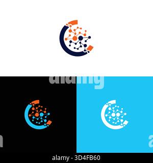 modern abstract technology logo design Stock Vector