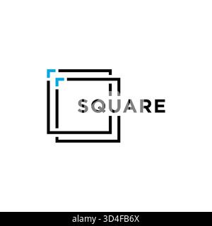 simple square logo design, double square business consulting graphic vector Stock Vector