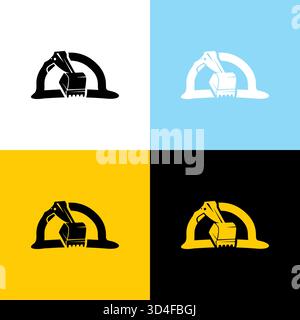 heavy excavator repair and renovation tools Stock Vector