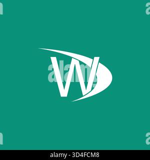 WD letters simple elegant simple logo design Stock Vector