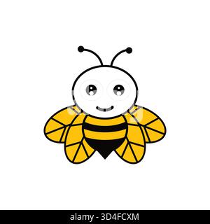 golden bee icon simple modern Stock Vector