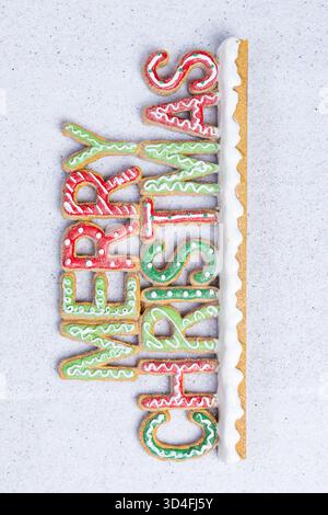 words Merry Christmas on a white background Stock Photo