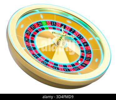 Golden roulette wheel on transparent background 3d Stock Photo