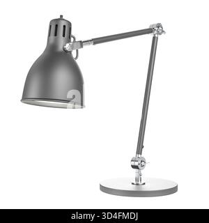 isolated adjustable metal desk lamp 3d Stock Photo