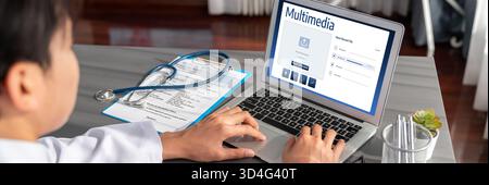 Multimedia cloud computing storage for uploading and store files online brisk for internet users and online business. Stock Photo