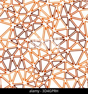 Geometric background. Compact triangle size. Monotone style. Rounded triangular cells outlined. Repeatable pattern. Autumn Blaze. Stock Vector
