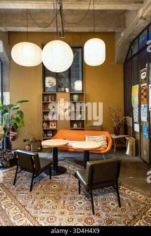 Interior of Madeleine Café, Madeleine-Champ de Mars, Nantes, France Stock Photo