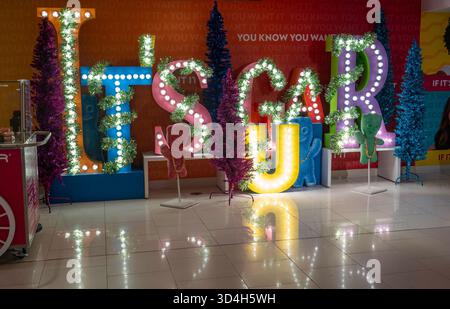 Macy's holiday decorations are always a popular tourist stop in Herald Square, New York City, USA  2025 Stock Photo