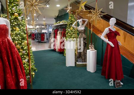 Macy's holiday decorations are always a popular tourist stop in Herald Square, New York City, USA  2025 Stock Photo