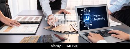 Generative AI virtual assistant tools for prompt engineer and user for ease of engage artificial intelligence AI technology help people to work with Stock Photo
