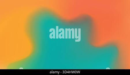 Abstract background with red, orange and teal gradient texture. Liquid and vivid pattern with color gradation Stock Vector