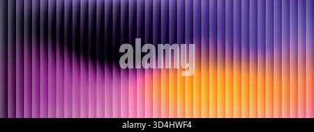 Texture of ribbed glass surface on gradient vivid background. Modern frosted glass effect on abstract liquid backdrop Stock Vector
