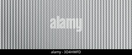 Ribbed glass effect with luminous surface. Silver, relief texture isolated on transparent background Stock Vector