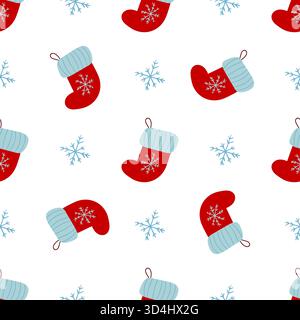 Christmas seamless pattern in hand-drawn style. Christmas stock. Print for design Stock Vector