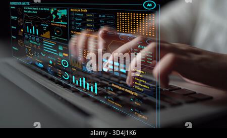 Data analytics and big data strategy for real-time analytics, predictive data modeling, business intelligence analytics, and data-driven decision Stock Photo