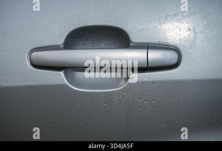 Gray Car Door Handle Keyless Entry Stock Photo