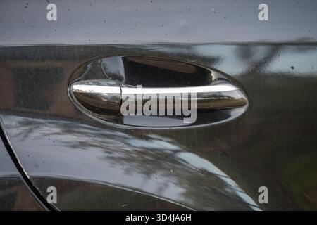 Gray Car Door Handle Keyless Entry Stock Photo
