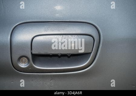 Gray Car Door Handle Keyless Entry Stock Photo
