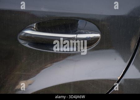 Gray Car Door Handle Keyless Entry Stock Photo