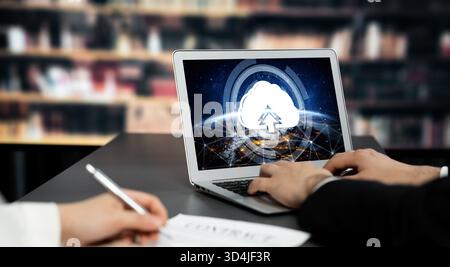 Cloud computing software for brisk remote work and personal data storage Stock Photo