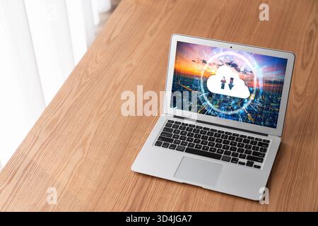 Cloud computing software for modish remote work and personal data storage Stock Photo