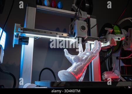 3D Printer Creating Prototype Model. Stock Photo