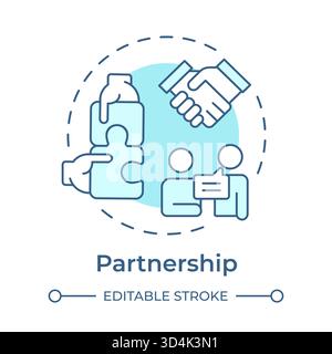 Partnership soft blue concept icon Stock Vector