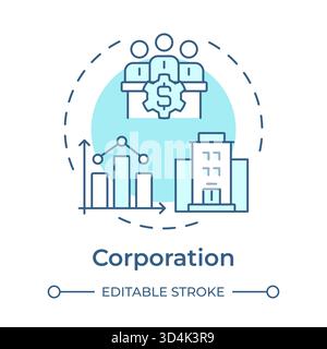 Corporation soft blue concept icon Stock Vector