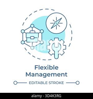 Flexible management soft blue concept icon Stock Vector