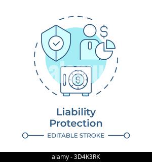 Liability protection soft blue concept icon Stock Vector