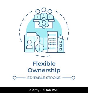 Flexible ownership soft blue concept icon Stock Vector