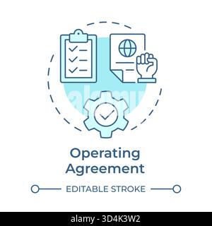 Operating agreement soft blue concept icon Stock Vector