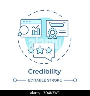 Credibility soft blue concept icon Stock Vector