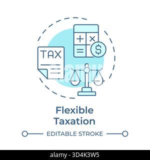Flexible taxation soft blue concept icon Stock Vector