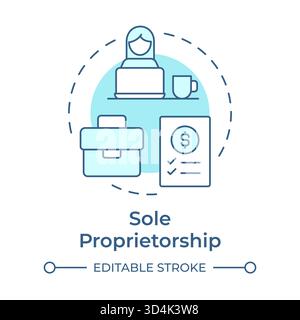Sole proprietorship soft blue concept icon Stock Vector