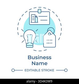 Business name soft blue concept icon Stock Vector