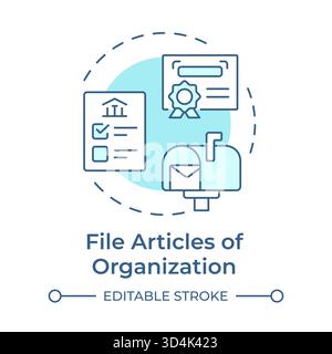 File articles of organization soft blue concept icon Stock Vector