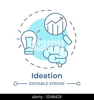 Ideation soft blue concept icon Stock Vector