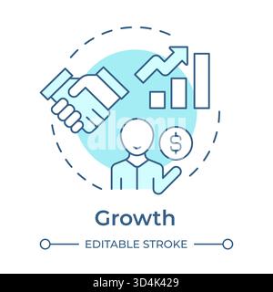 Growth soft blue concept icon Stock Vector