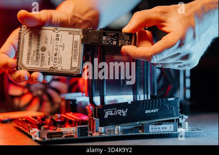 Different types of SSD disk drive. Classic SSD and SSD m2. Stock Photo