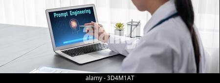Generative AI virtual assistant tools for prompt engineer and user for ease of engage artificial intelligence AI technology help people to work with Stock Photo