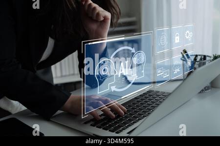 AI system integration improves artificial intelligence platform. AI system integration enhances automation, secures data, supports cloud, and AI Stock Photo