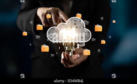 Cloud computing enables digital growth with secure data storage, scalable infrastructure, and strategic cloud-based business solutions. Latch Stock Photo