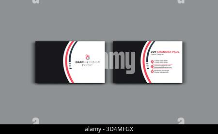 Corporate business card. Business card design template, Clean professional business card template, visiting card, business card template. Stock Vector
